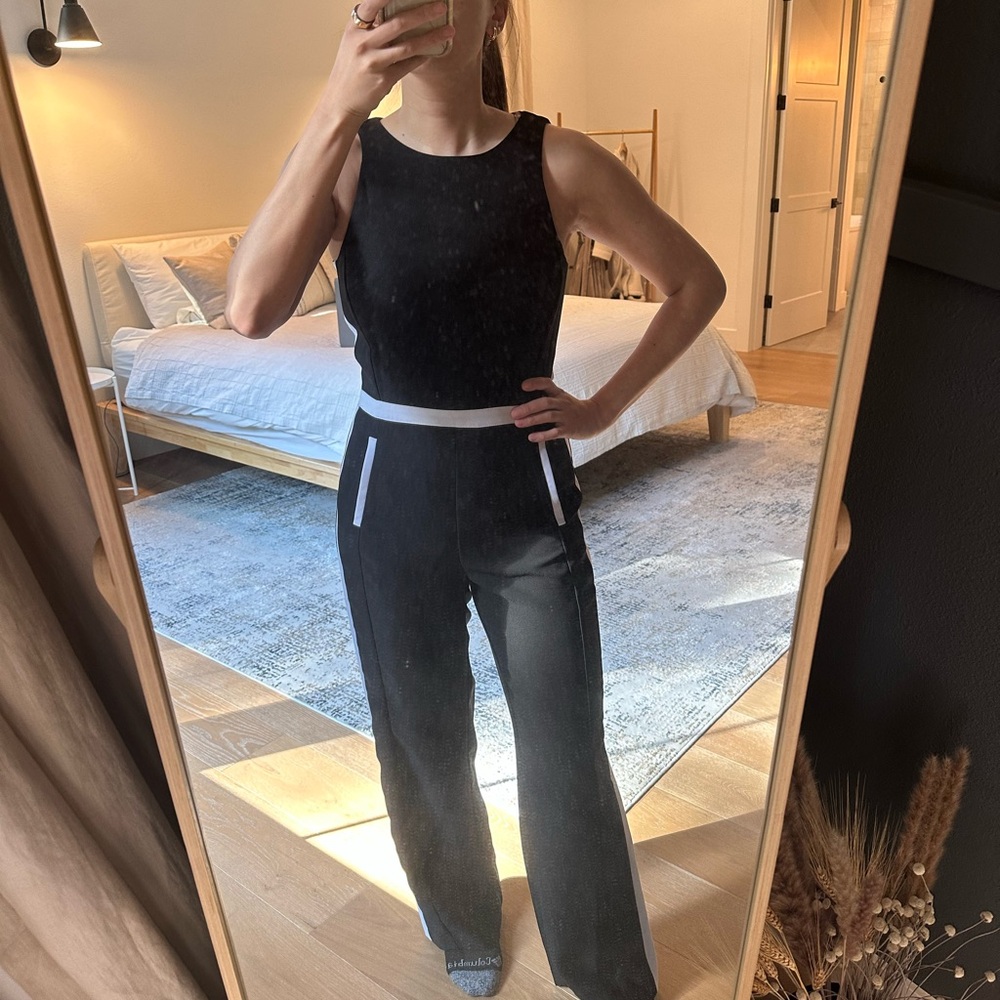 Chic black and white jumpsuit